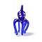 Handmade Lampwork Pendants, Octopus Charms, Blue, 49x26x26.5mm, Hole: 3mm