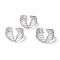 Tarnish Resistant 304 Stainless Steel Finger Rings, Cuff Rings, Long-Lasting Plated, Letter V, Stainless Steel Color, US Size 5 3/4(16.3mm), 4~13mm