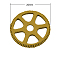 Tibetan Style Alloy Steampunk Pendants, Cadmium Free & Nickel Free & Lead Free, Wheel Gear, Antique Golden, 20x2mm, Hole: 3mm