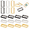 40Pcs 4 Colors Brass Bead Frame, Rectangle, Mixed Color, 15x8x2.8~3mm, Hole: 0.5mm, 10pcs/color
