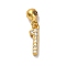 925 Sterling Silver Micro Pave Clear Cubic Zirconia European Dangle Charms, Number, Real 18K Gold Plated, 13.5mm, Hole: 0.6mm, Number: 9x2.5x1.5mm