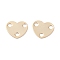 Brass Chandelier Component Link, Long-Lasting Plated, Heart, Real 24K Gold Plated, 6x7x0.2mm, Hole: 1.2mm