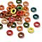 Donut Wooden Linking Rings, Dyed, Lead Free, Mixed Color, 12x4mm, Hole: 6mm