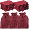 Polyester Imitation Burlap Packing Pouches Drawstring Bags, for Christmas, Wedding Party and DIY Craft Packing, Dark Red, 12x9cm, 20pcs/set
