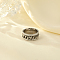 Stainless Steel Rotating Chain Clear Cubic Zirconia Ring, Vintage Fashion Unisex Fit, Stainless Steel Color, US Size 7(17.3mm)