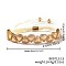 Elegant Bohemian Style Brass Micro Pave Clear Cubic Zirconia Braided Bead Bracelets for Women, Triangle, 14-1/8 inch(36cm)