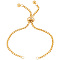 10Pcs Adjustable 304 Stainless Steel Slider Bracelet/Bolo Bracelets Making, with Box Chains, Golden, 10-1/8 inch(25.6cm), 2.5mm