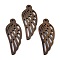 Walnut Wood Pendants, Wing, Coconut Brown, 47x20x2.5mm, Hole: 1.8mm