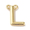 Rack Plating Brass Pendants, Long-Lasting Plated, Lead Free & Cadmium Free, Letter Charms, Real 18K Gold Plated, Letter L, 11x8x2mm, Hole: 1mm