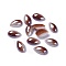 Opaque Glass Cabochons, Stripe Pattern, teardrop, Colorful, 10x6x3mm