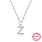 Anti-Tarnish Rhodium Plated 925 Sterling Silver Cable Chains Pendant Necklaces for Women, Letter Z, 15.75 inch(40cm)