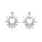 304 Stainless Steel Pendant Cabochon Settings, Sun, Stainless Steel Color, Tray: 5mm, 20x16x2mm, Hole: 1.2mm