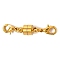 Brass Magnetic Clasps Converter, with Lobster Claw Clasps, Column, Golden, 33x6mm