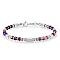 Adjustable 304 Stainless Steel Gemstone Beaded Bracelets, Rectangle, 6-1/4 inch(16cm)