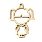 201 Stainless Steel Pendants, Girl Charm, Laser Cut, Real 18K Gold Plated, 18x14x1mm, Hole: 1.5mm