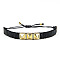 Vintage Glass Seed Beads Braided Bead Bracelets, Rivet Bracelets for Women, with Alloy, Black