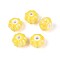 Handmade Porcelain Ceramic Beads, Bright Glazed Porcelain, Pumpkin, Yellow, 11x11x7mm, Hole: 2mm