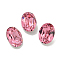 Glass Rhinestone Cabochons, Pointed Back & Back Plated, Faceted, Oval, Rose, 8x6x4mm