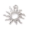 Rack Plating Alloy Pendants, Cadmium Free & Lead Free & Nickle Free, Sun Charm, Silver, 24x25x3mm, Hole: 2mm
