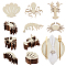 OLYCRAFT 100Pcs 5 Styles Unfinished Wooden Plate Decor Cutouts Wooden Seafood Cutouts Crab/Lobster/Shrimp/Shell/Octopus Wooden Pieces Natural Wood Cutouts for Party Napkin Meal Choice