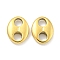 PVD Vacuum Plating 304 Stainless Steel Oval Connector Charms, Coffee Bean Links, Real 18K Gold Plated, 10.5x8x2.3mm, Hole: 2.7mm
