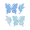 MAYJOYDIY 4 Styles Butterfly Rhinestone Iron on Hotfix Transfer Blue Butterfly Rhinestone Heat Transfer Decal Bling Patch Crystal Butterfly Applique for Clothes Bag Pant Fabric Decor