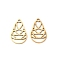 201 Stainless Steel Pendants, Laser Cut, Hollow, Leaf Charm, Golden, 18.5x12x1mm, Hole: 1.4mm