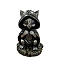 Halloween Resin Cat Mage Figurines, for Home Desktop Decoration, Black, 80x95x150mm