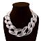 Frosted Acrylic Chunky Twisted Chain Necklacs for Women, with Metal Clasps, Golden, Clear, 19.69 inch(50cm)