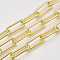 Unwelded Iron Paperclip Chains, Drawn Elongated Cable Chains, with Spool, Golden, 21x8.5x2mm, about 82.02 Feet(25m)/roll