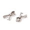 Non-Tarnish 201 Stainless Steel Pendant Pinch Bails, Stainless Steel Color, 9x7x2.5mm, Hole: 4.5x3mm, Pin: 1mm
