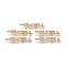 Brass Micro Pave Clear Cubic Zirconia Pendants, Long-Lasting Plated, Word Grateful, Real 18K Gold Plated, 41.3x6.5x2mm, Hole: 4.6x2.5mm
