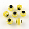 Round Evil Eye Resin Beads, Yellow, 6x5mm, Hole: 1.8~2mm