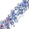 Electroplate Glass Beads Strands, Teardrop, Steel Blue, 10~11x8mm, Hole: 1mm, about 93pcs/strand, 62cm
