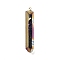 Electroplated Natural Quartz Pendants, with Brass Findings, Bullets, Pointed Pendants, Golden, Camel, 40~65x7~15mm, Hole: 3mm