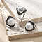 Natural Howlite Adjustable Rings, Antique Silver Tone Brass Finger Rings, Rhombus, 22mm, Inner Diameter: 18mm