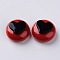 Opaque Acrylic Cabochons, Hair Findings, for DIY Elastic Hair Tie Accessories Making, Flat Round with Heart, Two Tone, Flat Round with Heart, Black, 25x13~14mm, Inner Size: 20x7mm