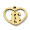 304 Stainless Steel Charms, Laser Cut, Heart with Couple Charm, Golden, 11.5x12.5x1mm, Hole: 1.2mm
