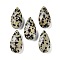 Natural Dalmatian Jasper Pendants, Faceted, Teardrop, 25x13x6mm, Hole: 1mm