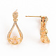 Серьги из латуни с микропейвом и прозрачным фианитом KK-S356-254-NF-3