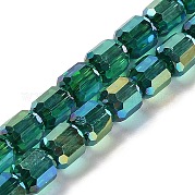 Стеклянные бусины с гальваническим покрытием  EGLA-D030-19F
