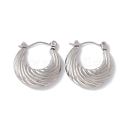 Серьги-кольца в форме круассана из нержавеющей стали 304 EJEW-E199-09P