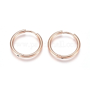 Серьги-кольца Huggie Hoop из нержавеющей стали 304 EJEW-G272-02-16mm-RG