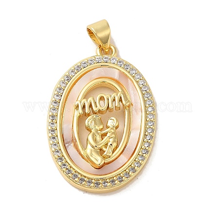Подвески из латуни с микро паве ко Дню матери FIND-Z041-21A-1