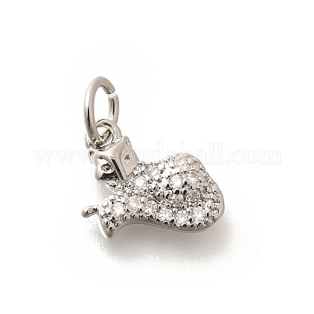 Латунные микропаве прозрачные подвески с фианитом KK-L225-019P-1