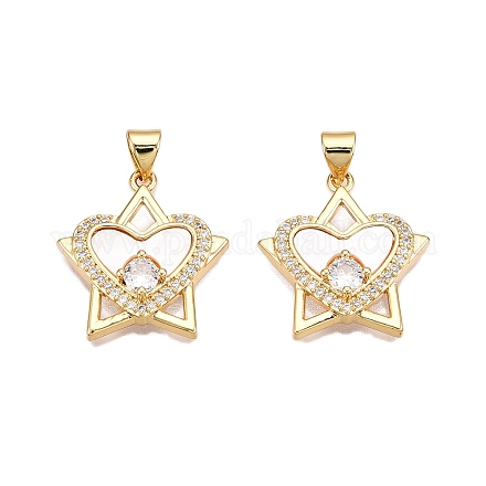 Латунные микропаве прозрачные подвески с фианитом KK-N254-196G-1