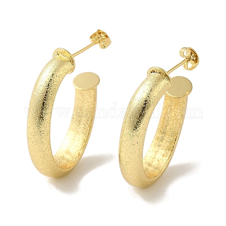Овальные серьги-гвоздики из латуни с текстурой стойки EJEW-P272-07G-1
