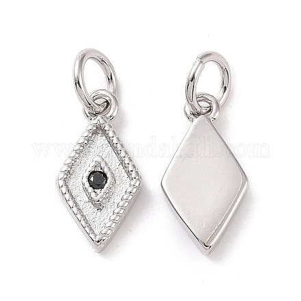 Подвеска из латуни с микропаве из черного кубического циркония ZIRC-C042-13P-1