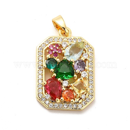 Латунные микропаве прозрачные подвески с фианитом KK-I695-050G-1