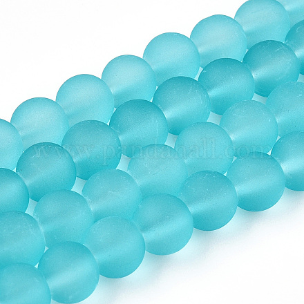 Прозрачные стеклянные бусины GLAA-S031-8mm-18-1